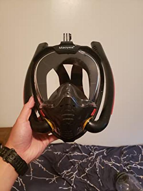 Full Face Snorkel Mask Best Scuba Mask, Double Tube Silicone Full Dry Diving Headgear photo review