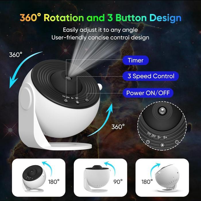 Galaxy Projector, Planetarium Star Projector Realistic Starry Sky Night Light with Solar System Constellation Moon