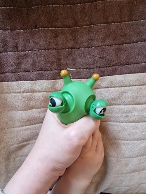 Green Bug Squeeze Toy with Grass Eyes - Sensory Toy for Kids and Adults photo review