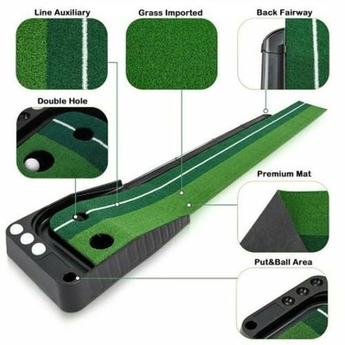 Green Golf Practice Mat Improve Accuracy and Speed for All Skill Levels