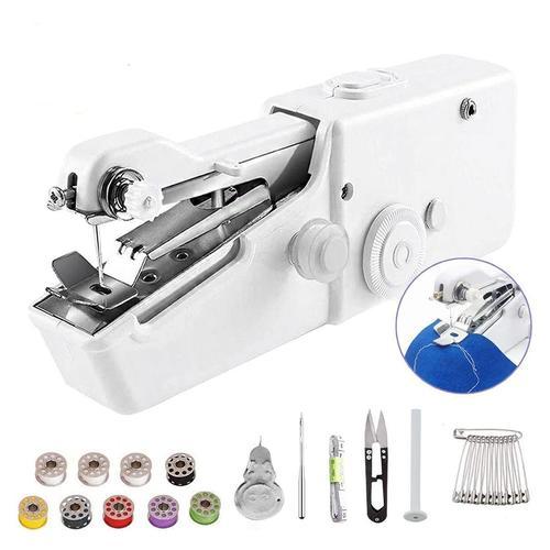 Handheld Electric Sewing Machine Set (Black/White)