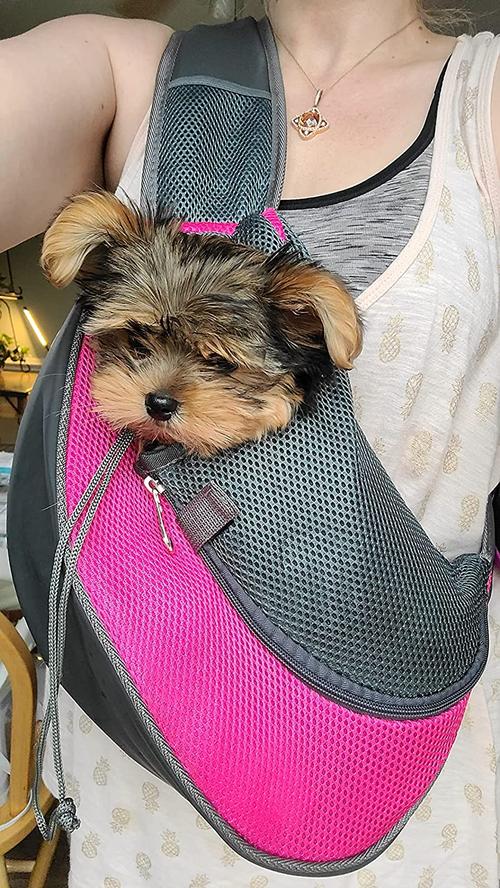 Hands-Free, Adjustable Pet Carrier Sling for Small Dogs and Cats photo review