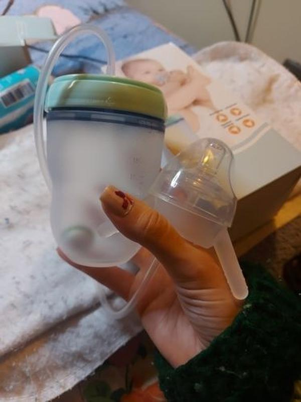 Hands-Free Baby Bottle, Feeding Bottle Kids Cup Children Training Silicone photo review