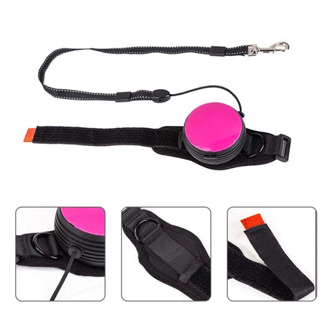 Hands Free Retractable Dog Leash - Wrist Strap 3M Reflective Dog Leash