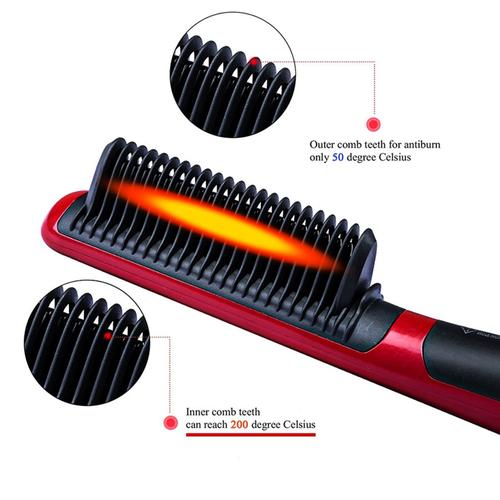 Heated Beard Straightener Comb Brush