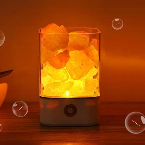 Himalayan Salt Lamp with USB Power - Natural Air Purifier and Mood Light