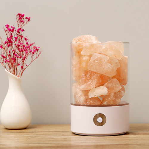 Himalayan Salt Lamp with USB Power - Natural Air Purifier and Mood Light