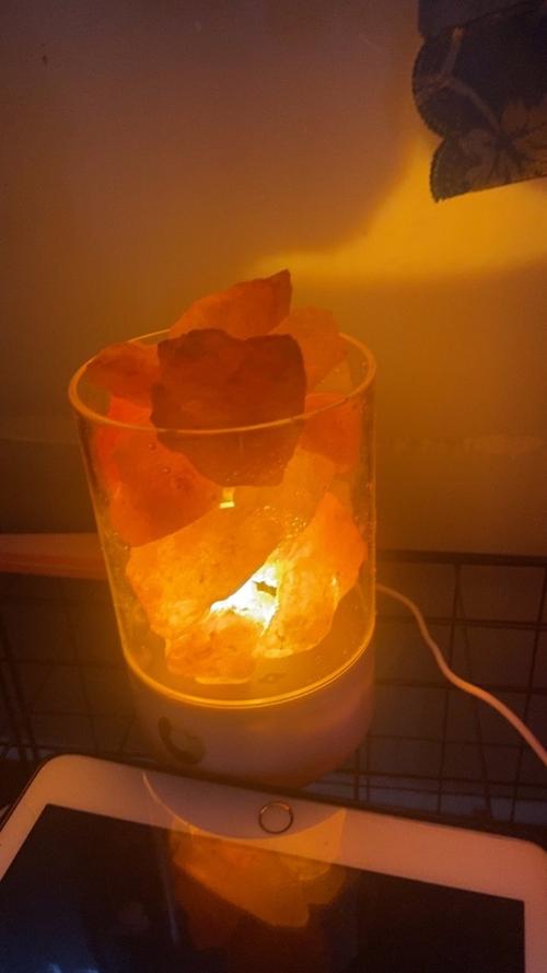 Himalayan Salt Lamp with USB Power - Natural Air Purifier and Mood Light photo review