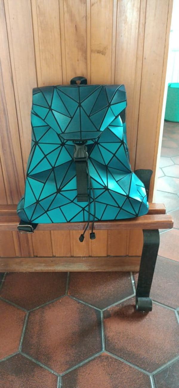 Irregular Laser Geometric Designer Travel Backpack, Diamond Check Backpack photo review