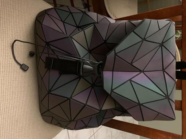 Irregular Laser Geometric Designer Travel Backpack, Diamond Check Backpack photo review