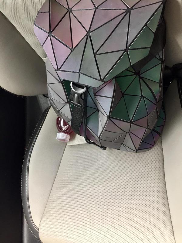 Irregular Laser Geometric Designer Travel Backpack, Diamond Check Backpack photo review