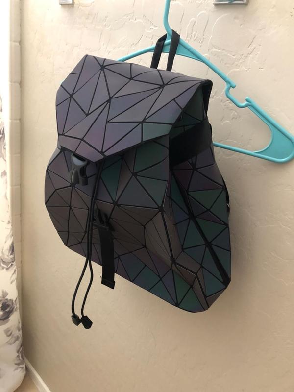 Irregular Laser Geometric Designer Travel Backpack, Diamond Check Backpack photo review