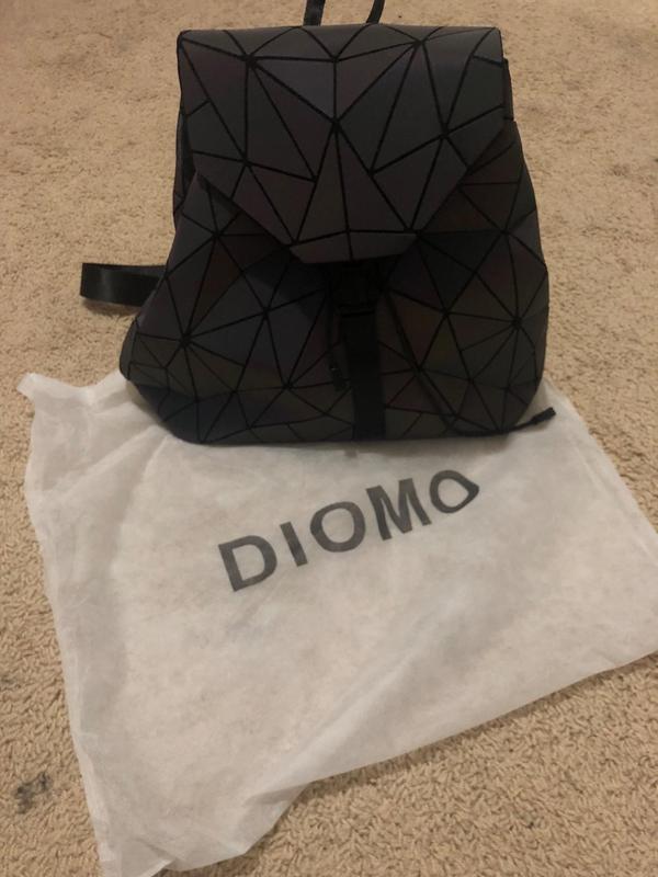 Irregular Laser Geometric Designer Travel Backpack, Diamond Check Backpack photo review