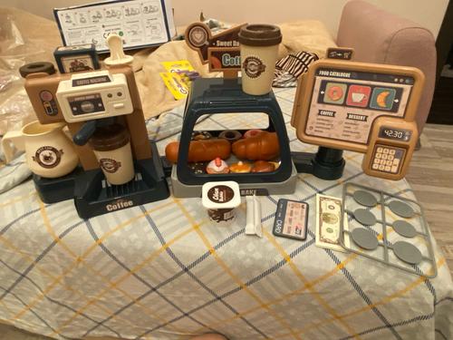 Kids Coffee Machine Toy Set with Simulation Food for Pretend Play photo review