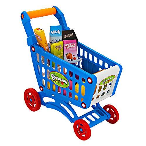 Kids Colorful Play Grocery Shopping Toy Cart