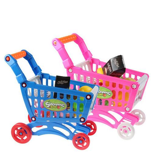 Kids Colorful Play Grocery Shopping Toy Cart