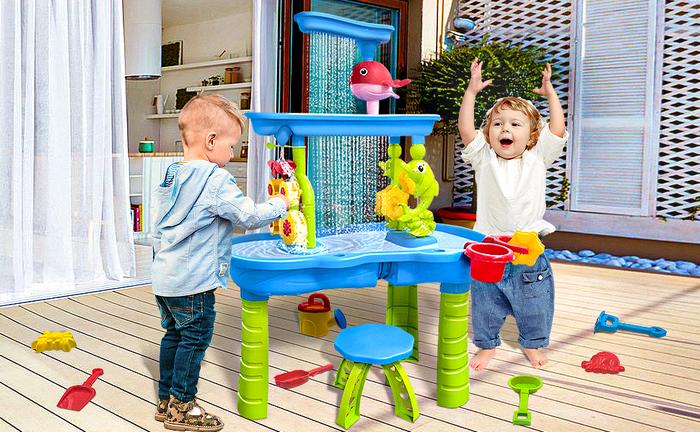 Kids Sand Water Table For Toddlers, 3-Tier Sand And Water Play Table Toys