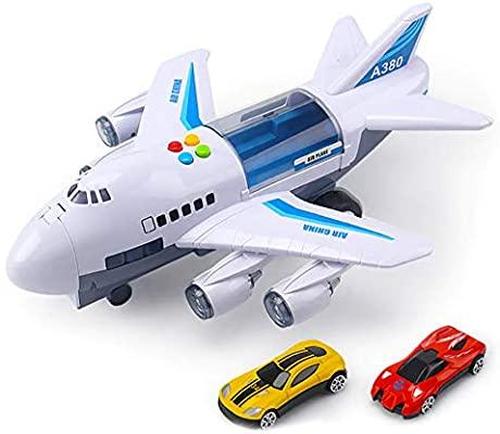 Kids Toys Passenger Plane Car, Early Education Sound And Light Track Toy Airliner