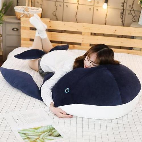 Large Hugging Whale Stuffed Plush Pillow Toy