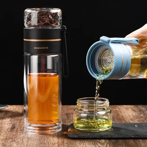 Leak-proof Glass Water Bottle Water With Tea Filter