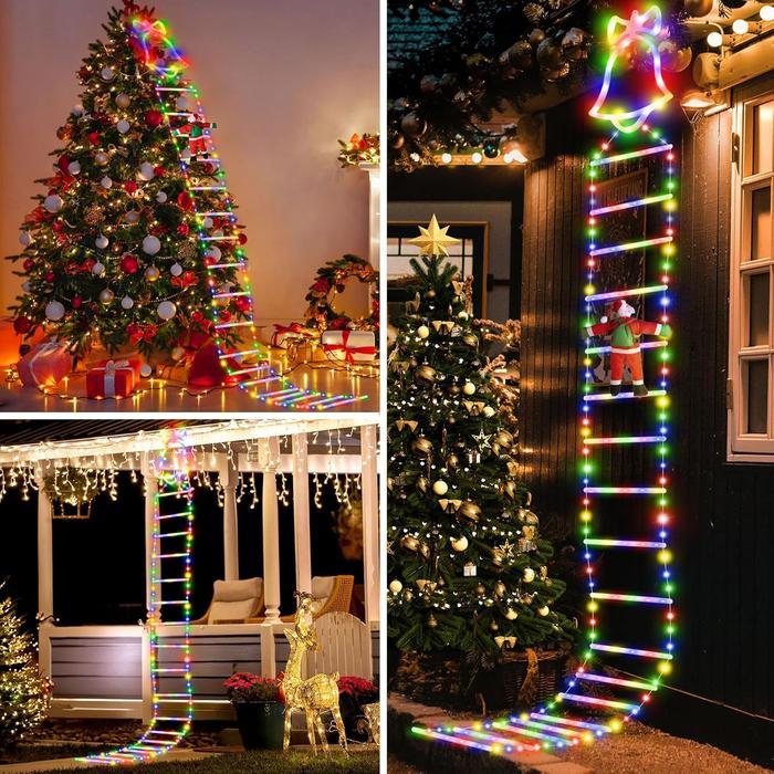 LED Christmas Light, 10ft Christmas Decorative Ladder Lights with Santa Claus, Christmas Decorations Lights