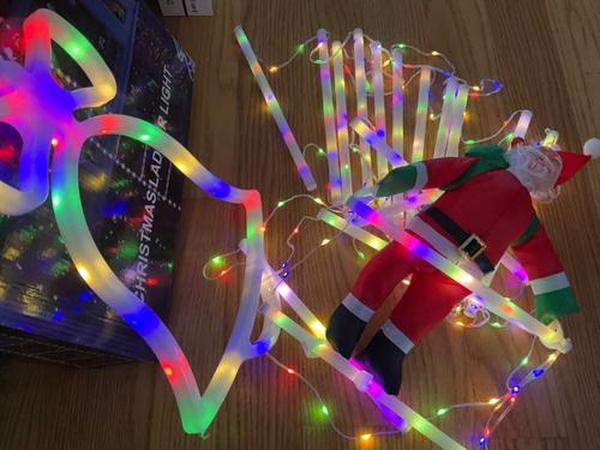 LED Christmas Light, 10ft Christmas Decorative Ladder Lights with Santa Claus, Christmas Decorations Lights photo review