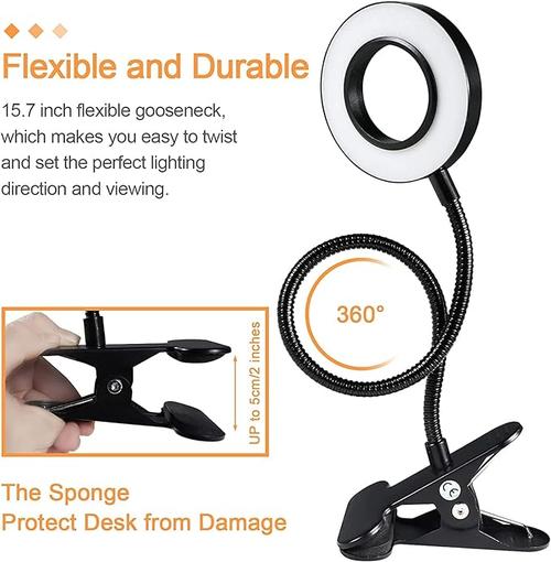 LED Flexible Gooseneck Desk Lamp with 3 Color Modes and 10 Brightness Levels