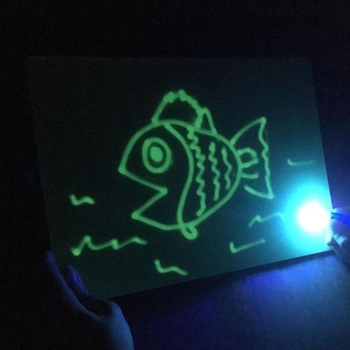 Led Light Drawing Board For Kids Educational Toy Drawing Pad 8 Light Effects Puzzle Board photo review