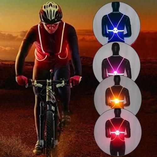 LED Running Vest with Flashing Lights - High Visibility for Night Safety