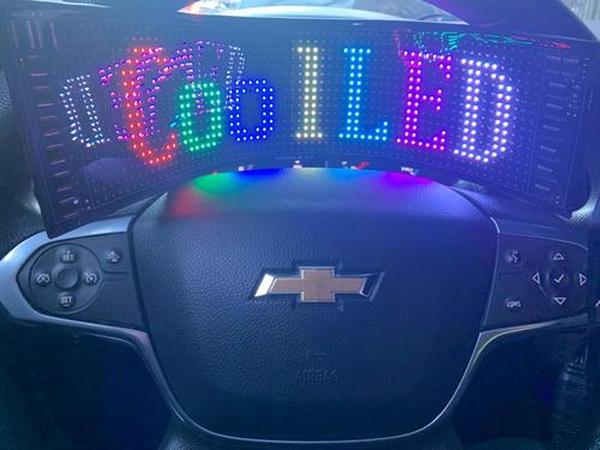 LED Sign for Car, Flexible LED Matrix Panel USB 5V, Bluetooth Application Control DIY Programmable Scrolling LED Sign photo review