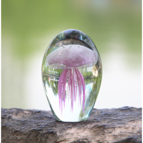 Luminous Crystal Ball Glass Jellyfish Ornaments for Fish Tank