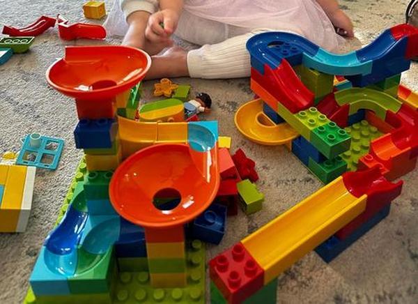 Marble Run Building Blocks, Classic Big Blocks STEM Toy Bricks Set Kids Race Track photo review