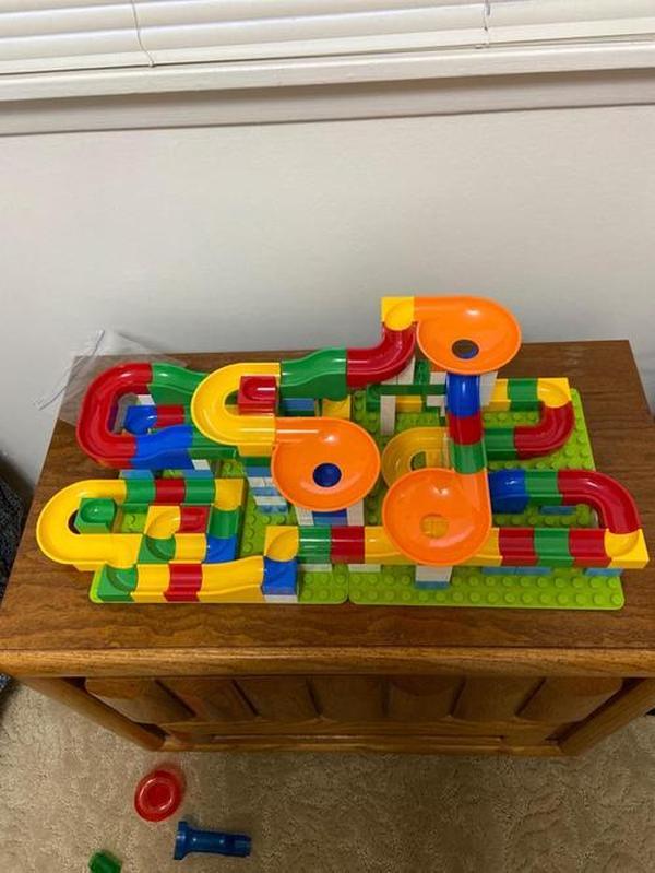 Marble Run Building Blocks, Classic Big Blocks STEM Toy Bricks Set Kids Race Track photo review