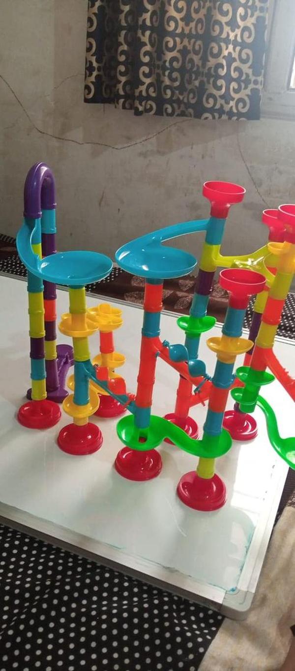 Marble Run Set Building Blocks Glass Marbles, Girls Boys Toys STEM Maze Educational Race Game photo review