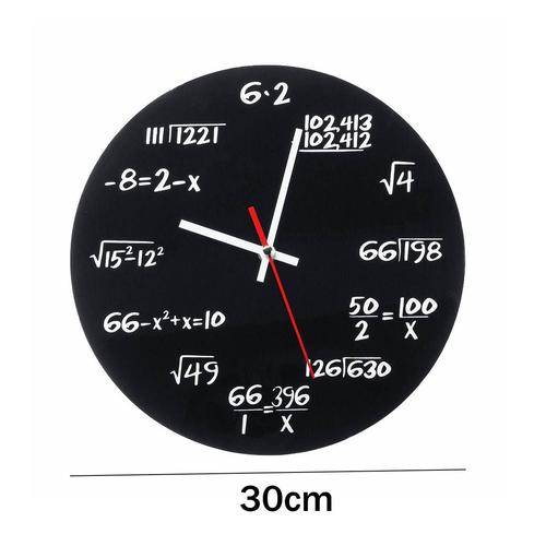 Matte Black Math Equations LED Wall Clock with Luminous Math Formula