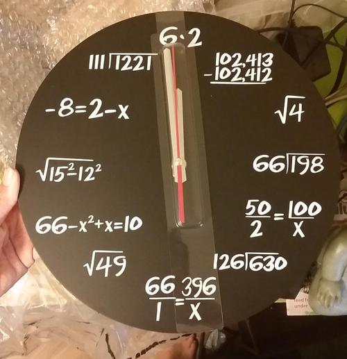 Matte Black Math Equations LED Wall Clock with Luminous Math Formula photo review