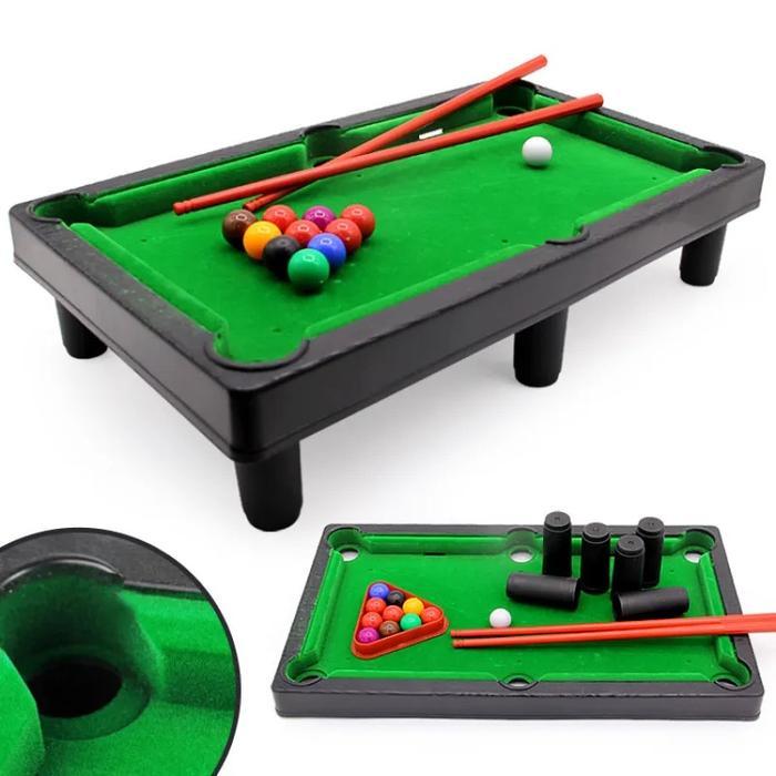 Mini Pool Table For Kids With 2 Pool Cues - Set Of Billiard Balls And Rack - Complete Small Pool Table Set For Children