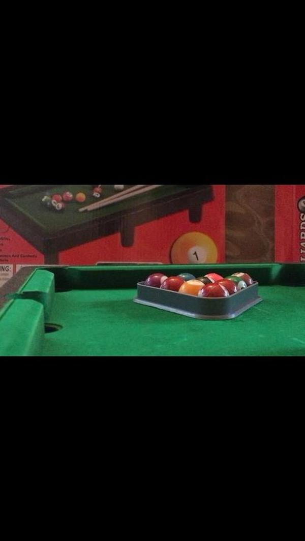 Mini Pool Table For Kids With 2 Pool Cues - Set Of Billiard Balls And Rack - Complete Small Pool Table Set For Children photo review