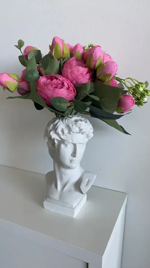 Modern Nordic Resin David Head Flower Vase photo review