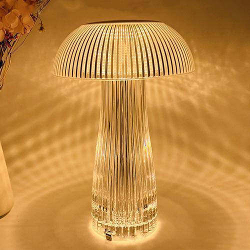 Mushroom Crystal Table Lamp with LED Ambient Light and Touch Control - Perfect for Restaurants, Cafes, Bars, Living Rooms, Bedrooms, and Bedside Tables