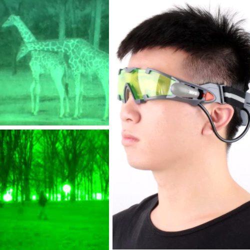 Night Vision Goggles, Adjustable Kids-Led Night Goggles Eye Protection Glass with Anti-laser Lens