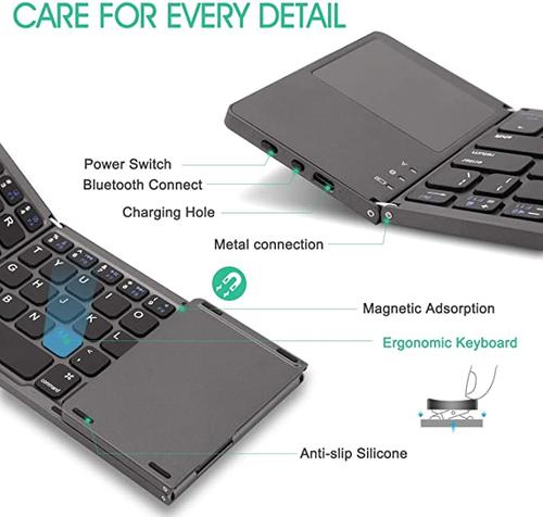 No.1 Foldable Bluetooth Travel Pocket Keyboard