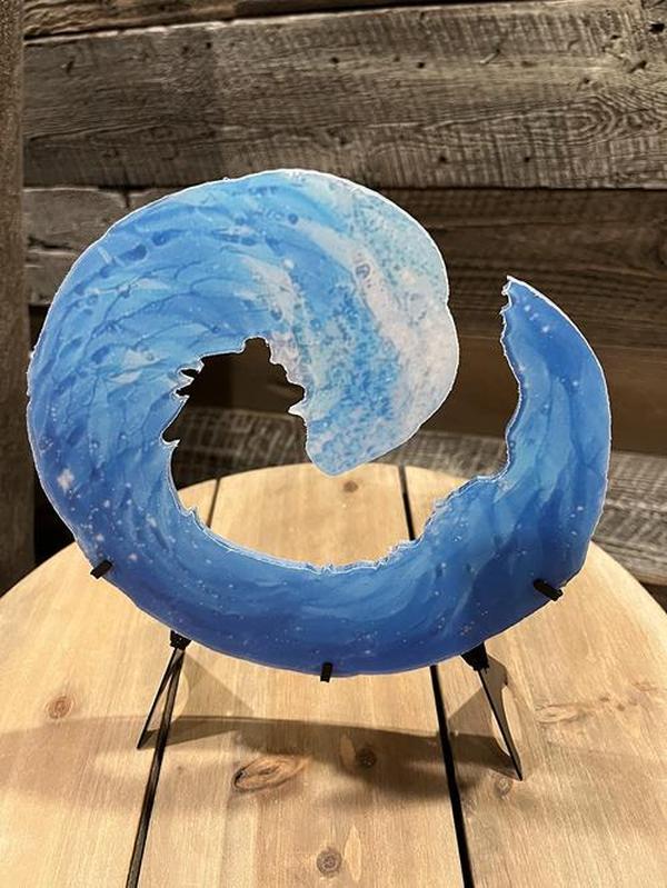 Ocean Wave Fused Glass Sculpture photo review