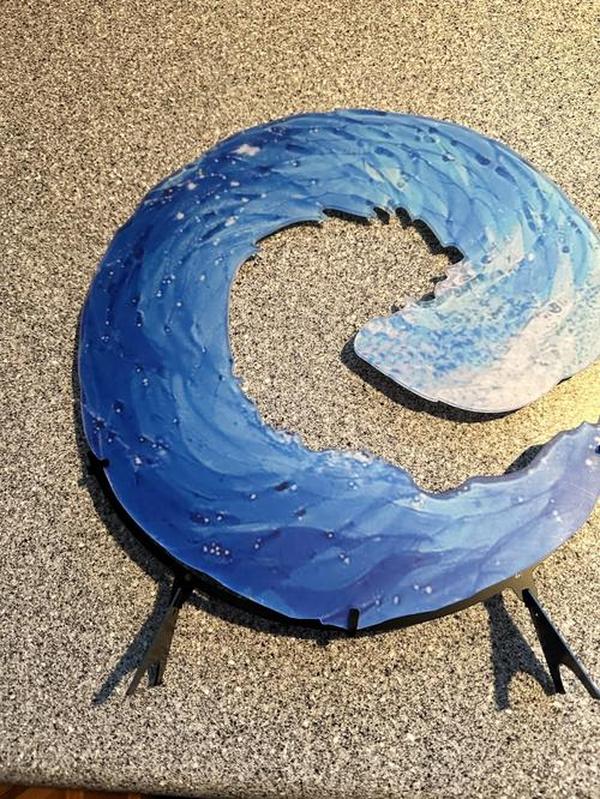 Ocean Wave Fused Glass Sculpture photo review