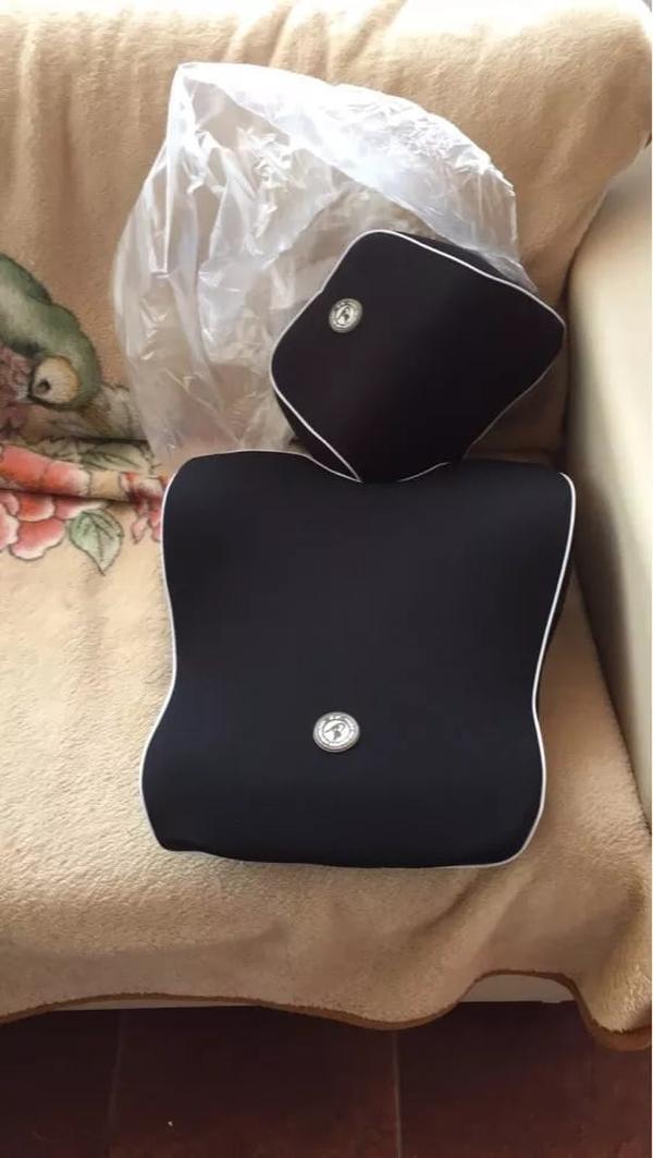 Orthopedic Memory Foam Lumbar Back Support Cushion & Headrest Pillow photo review