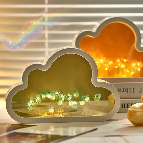 Personalized Photo Cloud Lamp with LED Night Light for Girls' Bedroom Birthday Gifts