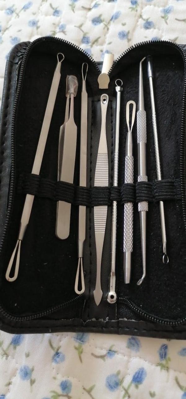 Pimple Popper Tool Kit, 8 Pcs Blackhead Extractor Set with Stainless Steel photo review