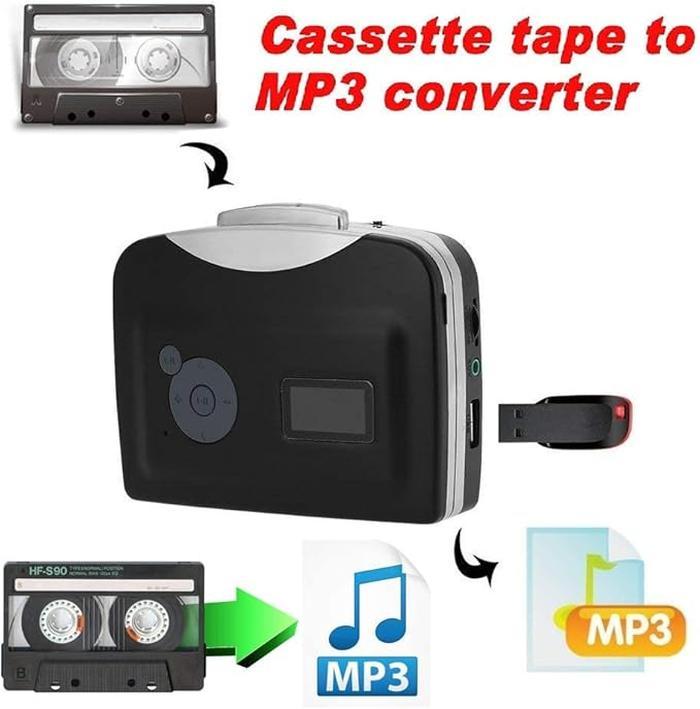 Portable Cassette Player Tape Convert to MP3 via USB Compatible, USB Cassette Player, Portable Stereo Tape to MP3 Converter