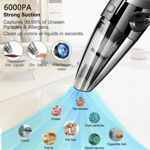 Portable Cordless Car Vacuum Cleaner with Powerful Suction