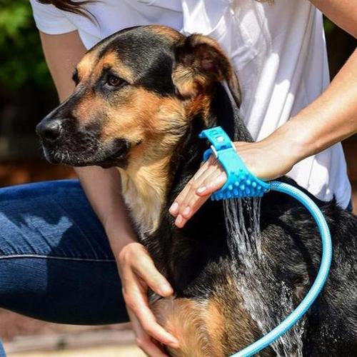 Portable Dog Shower Pet Bathing Tool Pet Dog Convenient Clean Water Pipe Spray Nozzle Strap